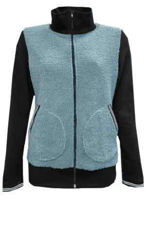 teddy retro vest met sportieve boorden Zendee