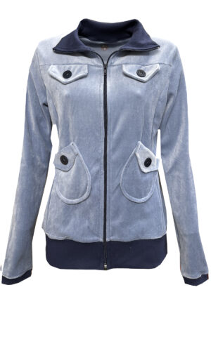 retro vest nicky velours met zakken Zendee